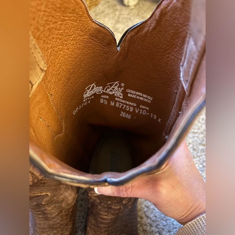 Dan Post Rattle Snake Dark Brown Western Boots - Picture 7 of 7